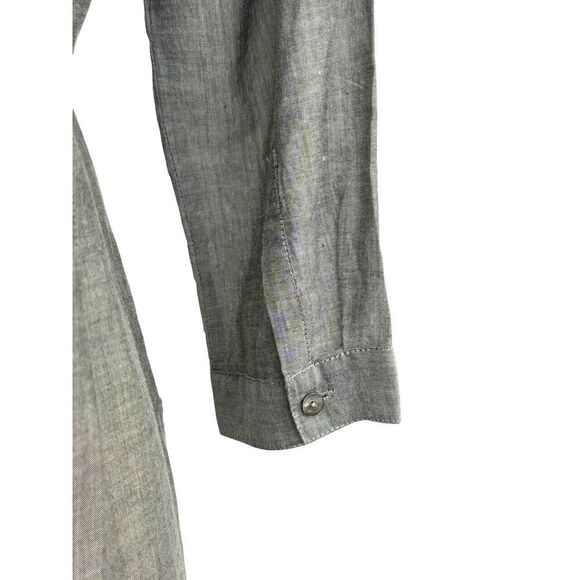Eileen Fisher System Size XS Button Up Tunic Top Lightweight Cotton Cupro Gray - Picture 5 of 10